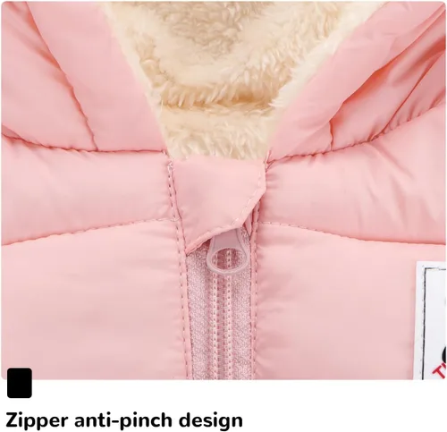 Vista 3 de Chaqueta de forro polar para niñas recién nacidas, abrigo de invierno para niños pequeños