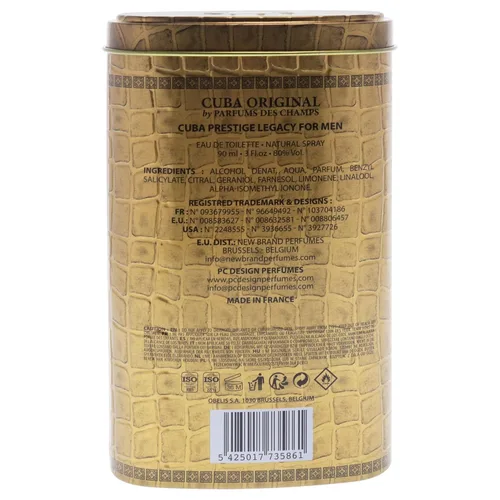 Vista 4 de Cuba Prestige Legacy Eau De Toilette Spray Parfums Des Champs para hombre, 3 onzas, marrón