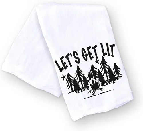Vista 7 de Toalla de cocina hecha a mano con texto en inglés "I Sleep Around RV Camping Kitchen Towel – Toalla de cocina 100% algodón con refranes divertidos