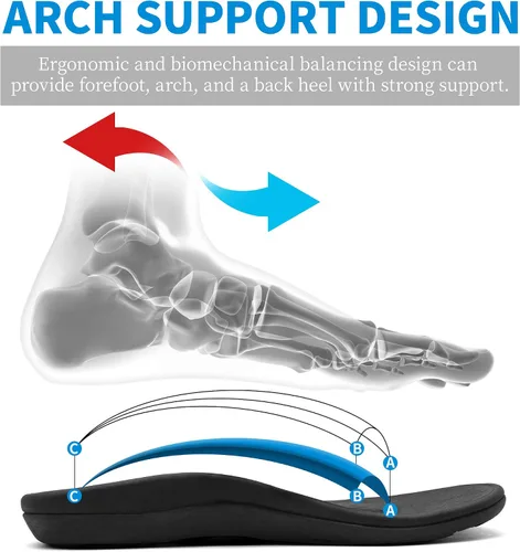 Vista 2 de Sandalias ortopédicas para hombre con soporte de arco para fascitis plantar, pies planos, para interiores y exteriores, sandalias de playa