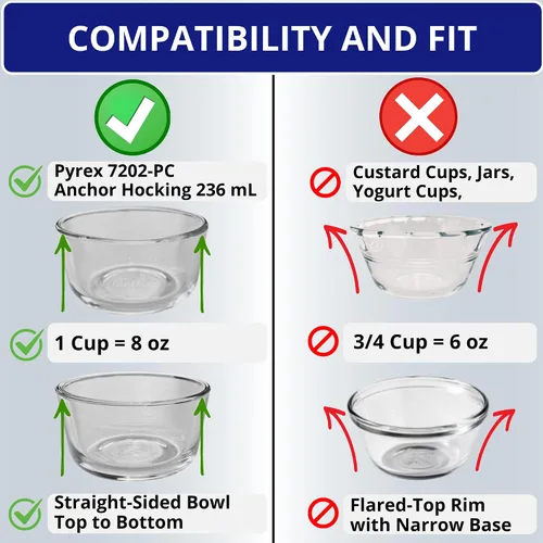 Vista 6 de Klare Ware - Tapas de repuesto para Pyrex 7202, Anchor Hocking y Klare Ware Ware - Recipiente de vidrio no incluido (paquete de 4, turquesa)