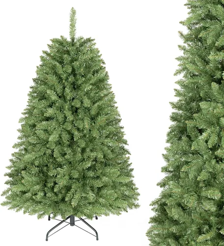 Vista 25 de GOFLAME Árbol de Navidad artificial de 4 pies con soporte de metal plegable