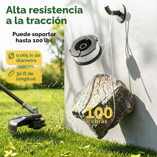 Vista 3 de GreatBuddy Paquete de 3 cuerdas AF-100 compatibles con la línea de recortadora de cuerdas Black Decker Wacker, 30 pies, 0.065 pulgadas