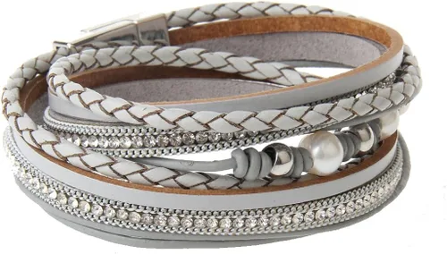 Vista 3 de COOLLA - Pulsera de moda para mujer con perlas tejidas con cierre magnético