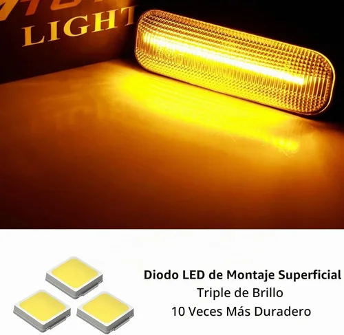 Vista 3 de iJDMTOY JDM-Spec - Luces de marca lateral de parachoques delantero con lentes ámbar semitransparentes y LED completos con cables de conexión
