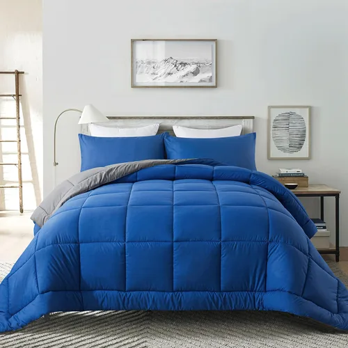 Vista 18 de DOWNCOOL - Juego de edredón de tamaño individual con funda de almohada - Juego de ropa de cama para todas las estaciones de 2 piezas, juego