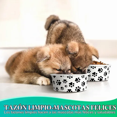 Vista 6 de Potchen 30 cuencos desechables para perros de 12 onzas, alimentos pequeños para mascotas con platos impresos para mascotas pequeñas, cuencos