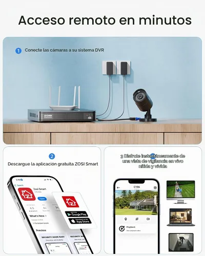 Vista 7 de ZOSI 3K Lite Sistema de cámara de seguridad con cable, 4 cámaras bala