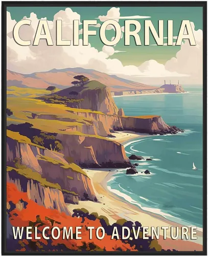 Vista 17 de Póster artístico de Alaska, decoración artística de paisaje retro de Estados Unidos, pintura de montaña y paisaje de aventura para dormitorio, sala