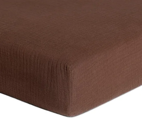 Vista 17 de Meracorallo Sábana bajera de muselina para cuna, 100% algodón, 28 x 52 pulgadas, suave y transpirable, para colchones estándar de cuna y niños