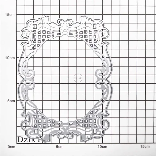 Vista 3 de DzIxY Troqueles de corte de metal con marco de encaje rectangular para kit de fabricación de tarjetas, troqueles de papel en relieve, plantillas