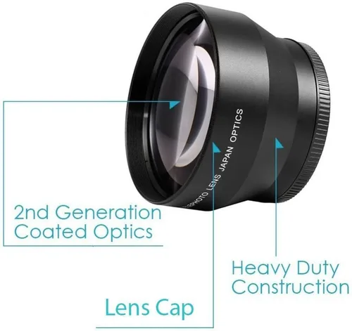 Vista 2 de Lente teleobjetivo 2.2X de 1.693 in para Canon Vixia HF R80, R82, R800, R70, R72, R700, R30, R32, HFM40, HFM41, HFM50, HFM52, HFM400, HFM500