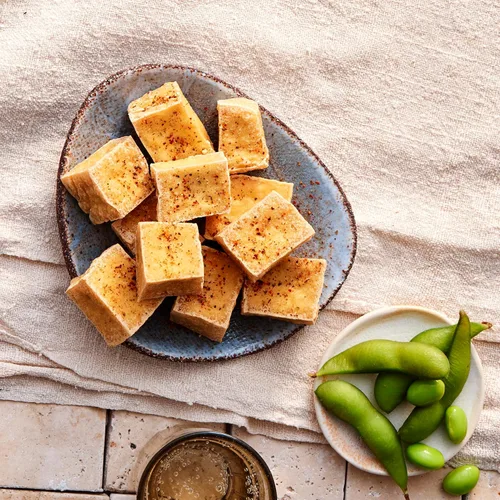 Vista 5 de Hodo Tofu orgánico extra firme 1.69 oz de proteína (96% de valor diario) por paquete, ideal para freidora de aire o sopa, ideal para tofu Mapo