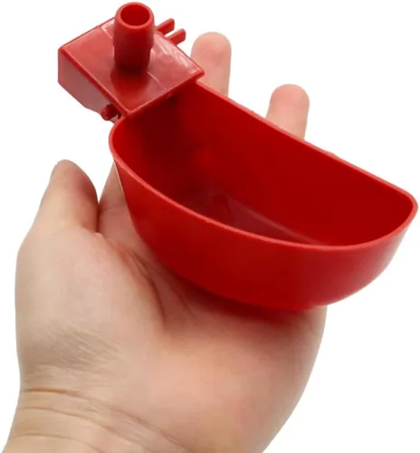 Vista 7 de 12 tazas de agua de codorniz para palomas, bebedero automático para pájaros para jaula, cría de aves de corral (rojo)