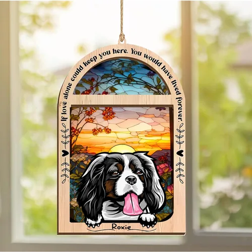Vista 86 de LOVELYPOD Adorno de Navidad personalizado de sabueso afgano, atrapasoles con nombre, regalos de pérdida de mascotas, regalos para amantes