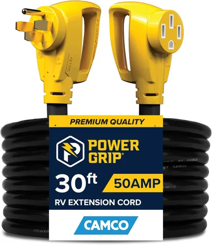 Vista 9 de Cable de alimentación eléctrica, de Camco, 55191, 25 pulgadas, de PowerGrip, con mango, 50 amperios