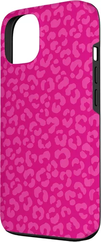 Vista 2 de Funda para iPhone 13 con estampado de leopardo, guepardo y animal, estilo bohemio, color rosa intenso