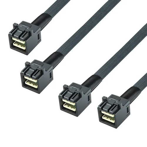 Vista 10 de 10Gtek SFF-8643 a SFF-8643 12G Mini SAS HD Cable interno con banda lateral, para placa trasera NVMe/controlador RAID, 100 ohmios, recto a recto, 1.0