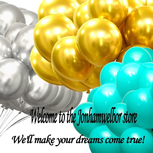 Vista 6 de Jonhamwelbor Globos cromados plateados metálicos, paquete de 50 globos de látex plateado brillante de 12 pulgadas para mujeres, hombres, niños