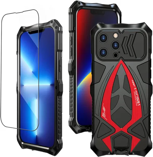 Vista 8 de Armor - Funda protectora para iPhone 13 de grado militar, cubierta de cuerpo completo, parachoques de aluminio, silicona incorporada, a prueba