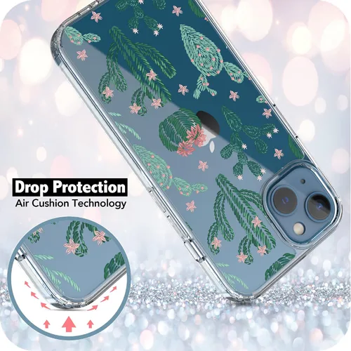 Vista 5 de RANZ Compatible con Funda para iPhone 13, Serie Anti-Arañazos y a los Golpes, Carcasa Protectora de PC+ TPU Transparente para iPhone 13