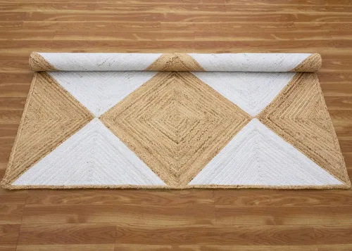 Vista 118 de Natural Jute Collection - Alfombra rectangular de 2 x 3 pies, alfombra de yute trenzada a cuadros multicolor de 0.27 pulgadas de grosor, ideal