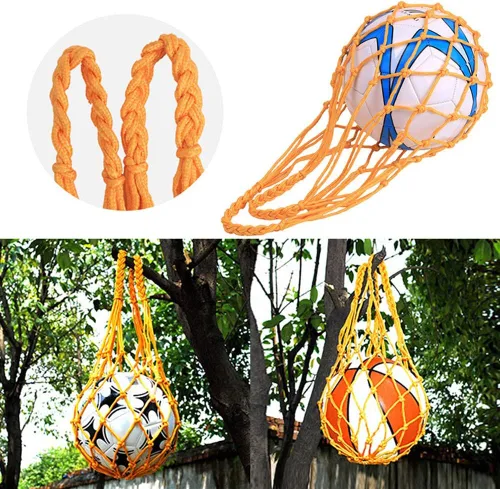 Vista 5 de Bolsa de red de baloncesto para fútbol, almacenamiento de malla de fútbol, soporte de pelota deportiva, bolsa de transporte de nailon duradera