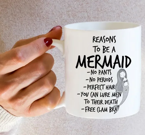 Vista 5 de Retreez Taza divertida – Reasons to be Mermaid - Tazas de café de cerámica de 11 onzas – Divertido, sarcasmo, sarcástico, motivacional, regalos