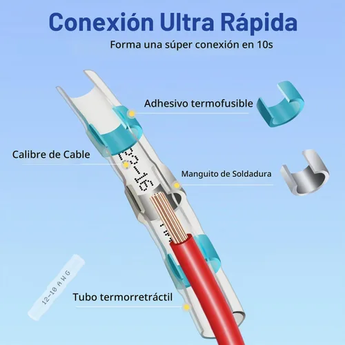 Vista 3 de ZIPCCI 120 piezas de conectores de cable de sellado por soldadura - Kit de conectores de tope termorretráctiles para cableado eléctrico