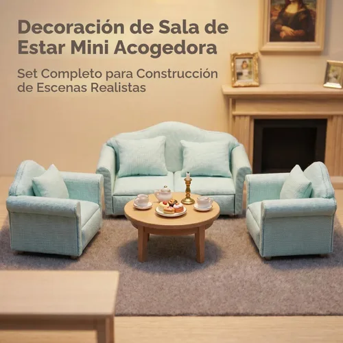 Vista 7 de Sofá de casa de muñecas, muebles en miniatura, sofá con almohadas para sala de estar, decoración de escritorio, sofá de tela, mini accesorios