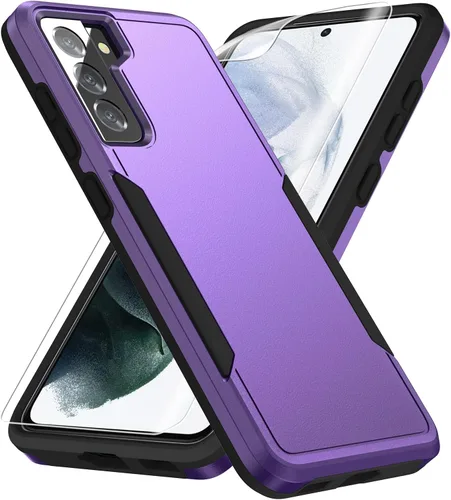Vista 8 de Funda para Samsung Galaxy S21, con protector de pantalla HD [prueba de caídas de grado militar] Funda protectora resistente a prueba de golpes