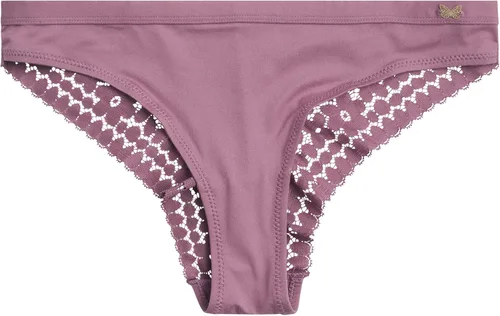 Vista 3 de Jessica Simpson Women's Underwear - 6 Pack Microfiber Lace Tanga Panties (S-XL)