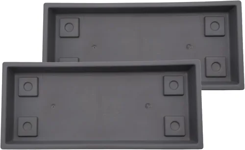 Vista 11 de The HC Companies Bandeja Rectangular Veneciana para Plantas - Platillo de 17.5" para Maceta de 18", Bandeja de Goteo de Plástico para Drenaje - Uso