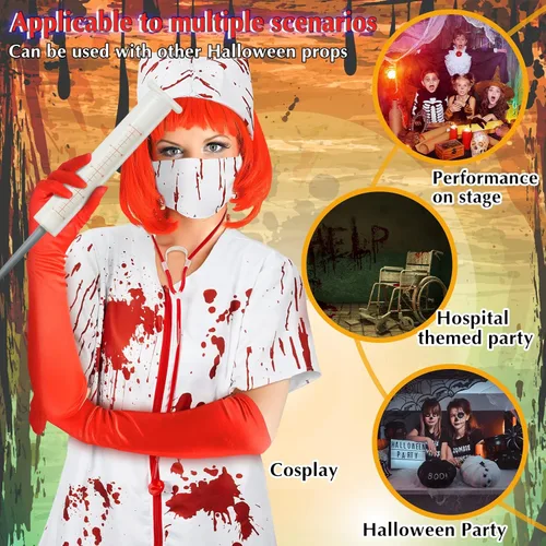 Vista 7 de Halloween Zombie Nurse Costumes Ladies Horror Nurse Costume Bloody Nurse Costume for Halloween Party Costume Accessory