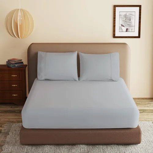 Vista 10 de 2 paquetes de sábanas ajustables 100% algodón egipcio tamaño TwinXL, sábana ajustable de 600 hilos de algodón, sábana bajera con bolsillo profundo