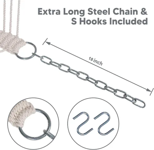 Vista 7 de SUNCREAT - Hamaca resistente para colgar en árboles, capacidad de 475 lb, hamaca para dos personas con almohada grande y suave, ganchos para Gris