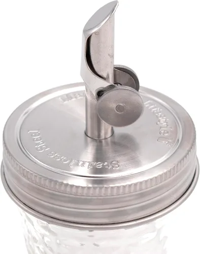 Vista 7 de Mason Jar Lifestyle - Tapas para verter aceite de acero inoxidable para vinagre, aderezos y jarabes (paquete de 2, boca regular)