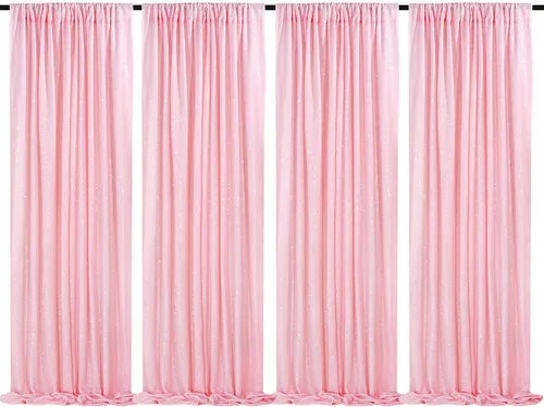 Vista 42 de 2 cortinas de 2 x 8 pies de lentejuelas con brillantina para marco de fotografía, para fiestas o fondos de fotografía