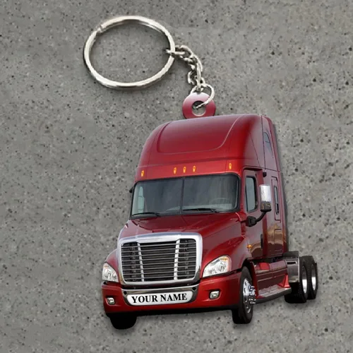 Vista 3 de Llavero personalizado en forma de camionero, llaveros personalizados para hombres, regalos de llavero personalizado para camionero, Estilo 00.