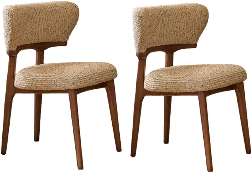 Vista 20 de Sillas de comedor retro, juego de sillas de comedor de madera, silla de cocina tapizada, silla de tocador de recepción, asiento sin brazos