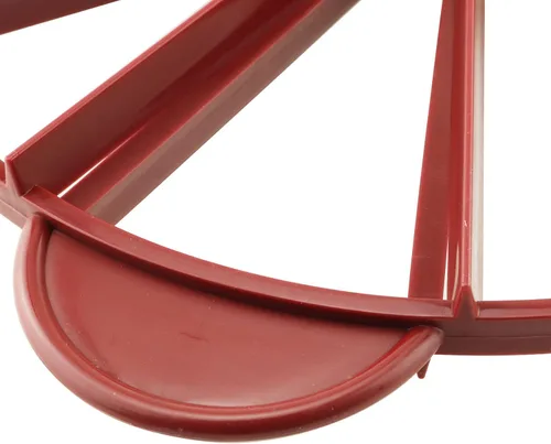 Vista 4 de Tegg Marcador de pastel redondo para tartas y rebanadoras de tartas, 10 o 12 rebanadas de doble cara, marcador de porción de pastel rojo