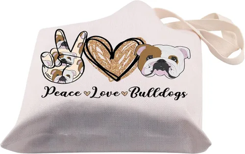 Vista 5 de BDPWSS Bolsa de hombro de lona para Bulldog Inglés para mujeres, Bulldog Mamá, Regalo Bulldog Dueño de Bulldog