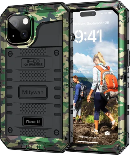 Vista 143 de Mitywah Funda impermeable para iPhone 7/iPhone 8 / iPhone SE 2020, funda de metal resistente de grado militar, protección de cuerpo completo