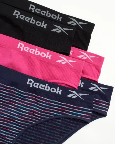 Vista 2 de Reebok Ropa interior para mujer - Bragas de bikini de microfibra sin costuras (paquete de 6)
