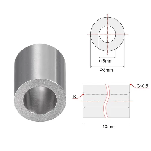 Vista 2 de uxcell Rodamientos de manga 0.197 inx0.315 inx0.394 in Buje sin aceite de acero cromado 6pcs