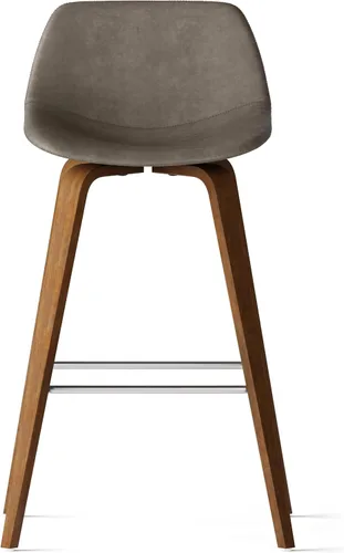 Vista 4 de SIMPLIHOME Randolph Taburetes de mostrador (juego de 2) – asientos de cocina tapizados de madera curvada de 28 pulgadas de altura de asiento