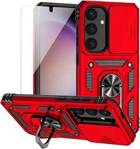 Vista 13 de Funda para Samsung Galaxy S24 con cubierta para lente de cámara, protector de pantalla HD, doble capa de grado militar, probada contra caídas