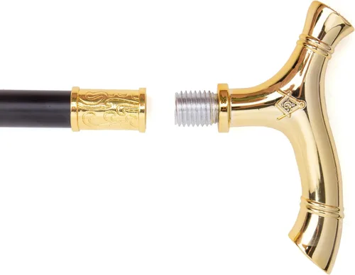 Vista 7 de Masonería de oro masonería VG alivio bastón para caminar moda bastón caballero Crosier perilla bastón 36.6 in