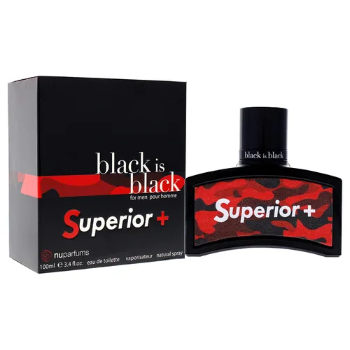Vista 3 de NU Parfums Black Is Black Superior Plus - Eau de Toilette en espray para hombre, 3.4 onzas