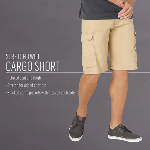 Vista 6 de Wrangler Authentics Pantalones cortos cargo de sarga elástica para hombre